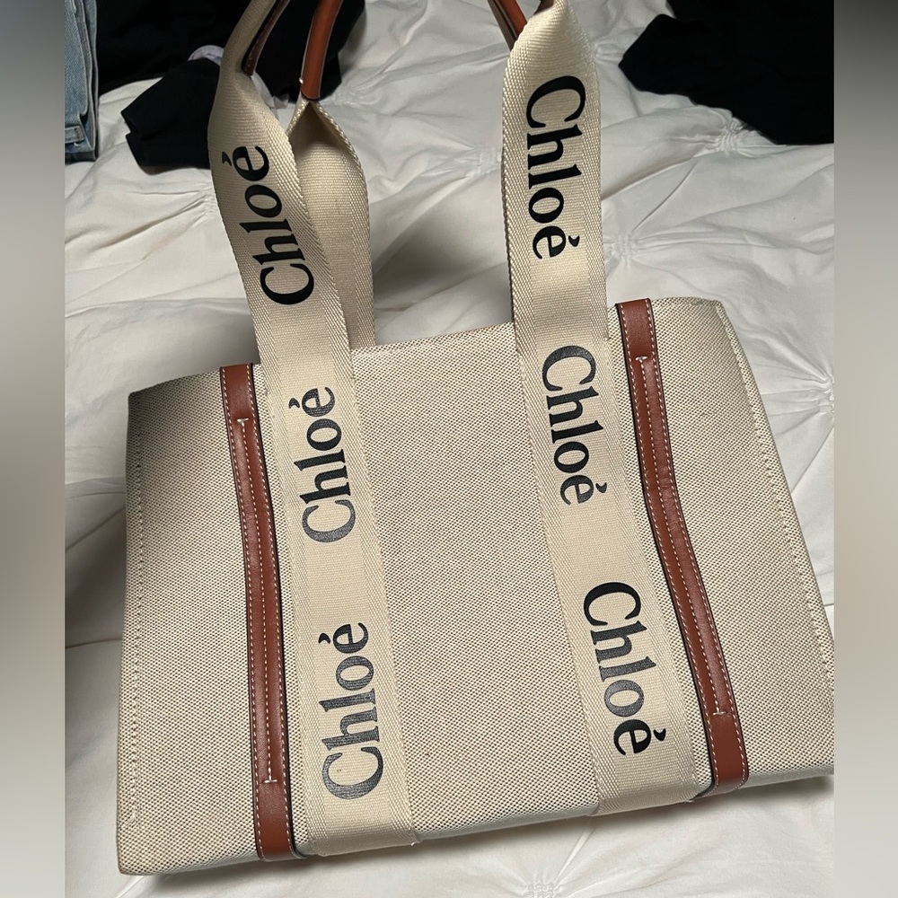 Cream and Brown Tote Bag